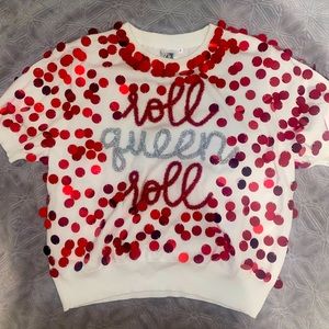 Queen of sparkles “roll queen roll” shirt. Size small